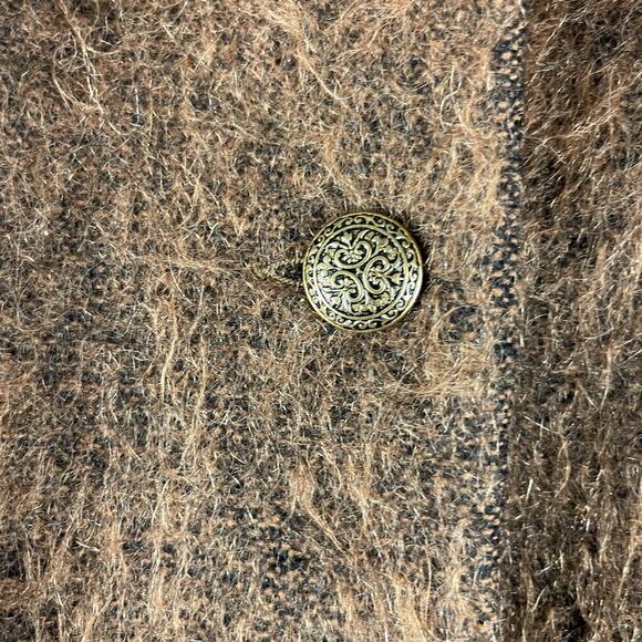 Vintage Jules Tournier Coat Jacket Womens 14 Brown Mohair Made In France 70s - Picture 7 of 16